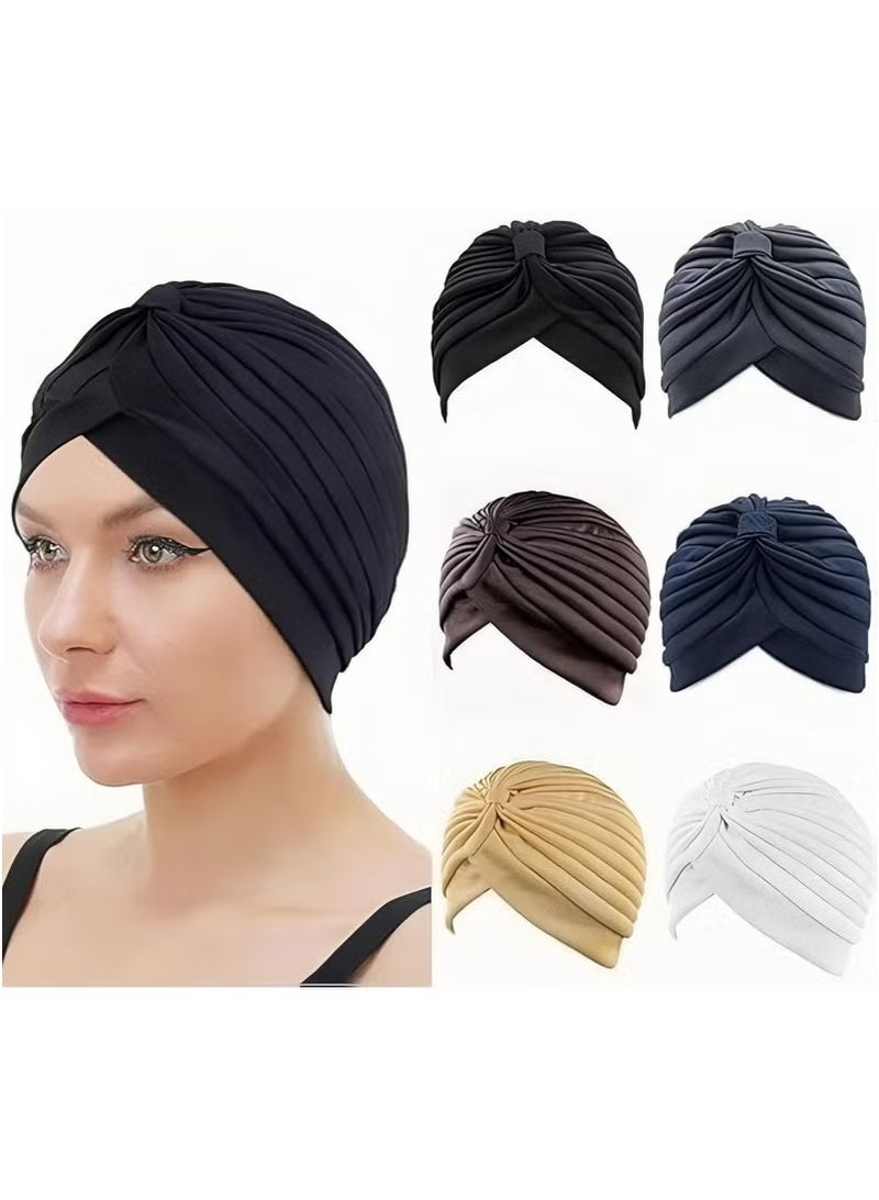 JOGAMS 6Pcs Set of Hijab Women Hats Headband Islamic Hijab Hat Turban Muslim Inner Hijab Scarf Bottom Cap Soft Knit Cap Tube Cap  - Image 1