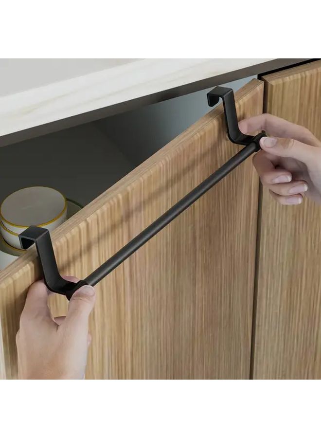Large White Kitchen Towel Rack Cabinet Door Mounted Hanger Storage Hooks - Image 3