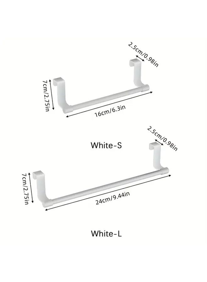 Large White Kitchen Towel Rack Cabinet Door Mounted Hanger Storage Hooks - Image 5