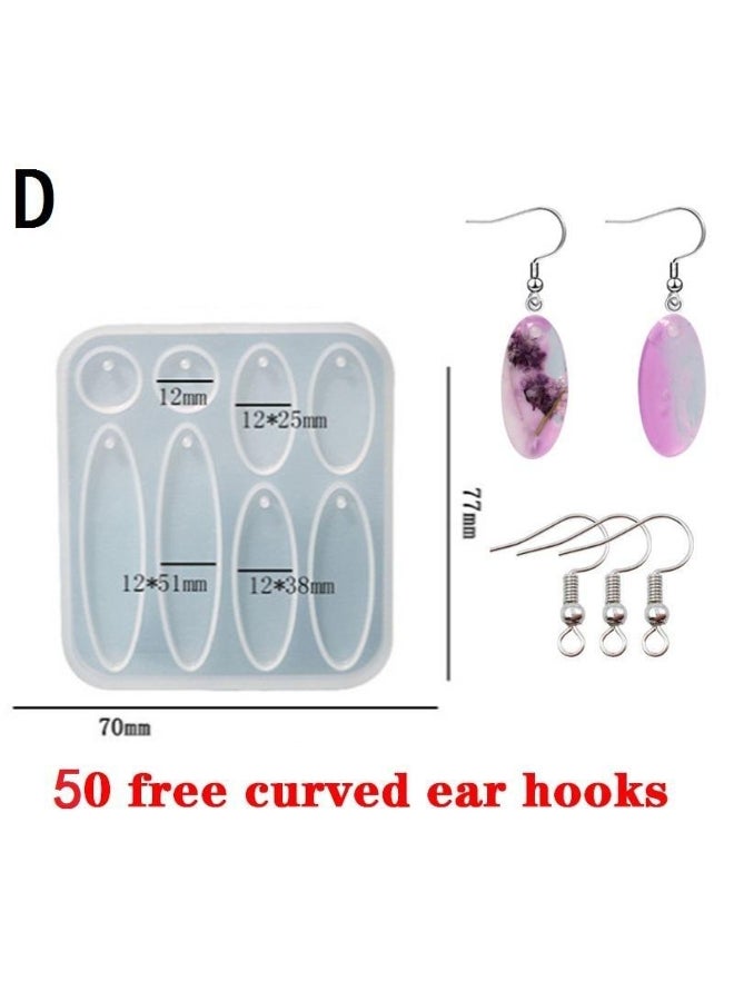 DIY Pendant Mold 50PCS Ear Hooks Silicone Molds Earrings Necklace Crystal Epoxy Resin Jewelry Making - Image 3