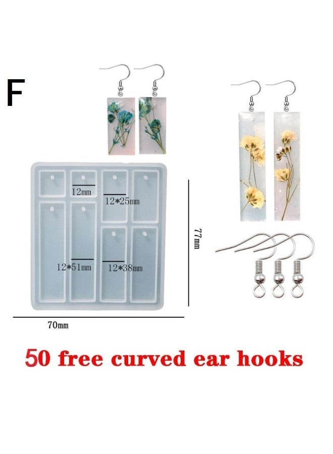 DIY Pendant Mold 50PCS Ear Hooks Silicone Molds Earrings Necklace Crystal Epoxy Resin Jewelry Making - Image 5
