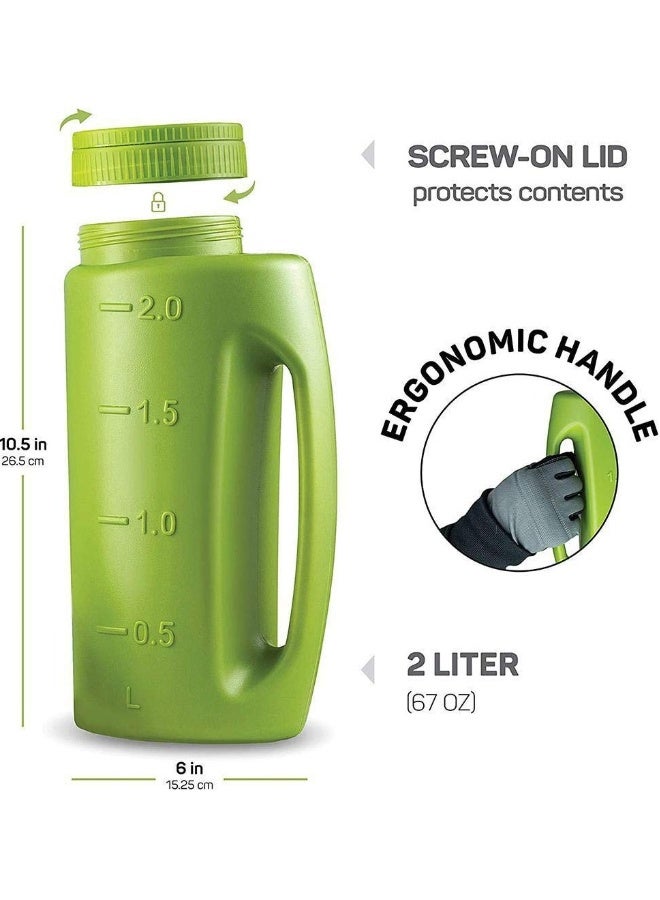موزع محمول سعة 2 لتر للملح والبذور بفتح قابل للتعديل أداة حديقة مع ملعقة للأسمدة والحبيبات - Image 2