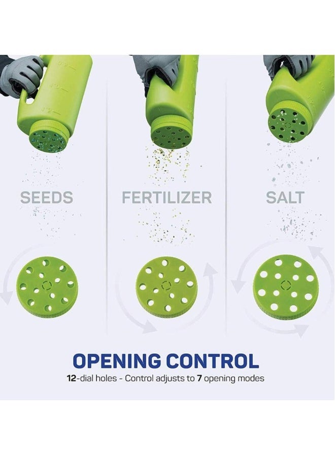 موزع محمول سعة 2 لتر للملح والبذور بفتح قابل للتعديل أداة حديقة مع ملعقة للأسمدة والحبيبات - Image 4