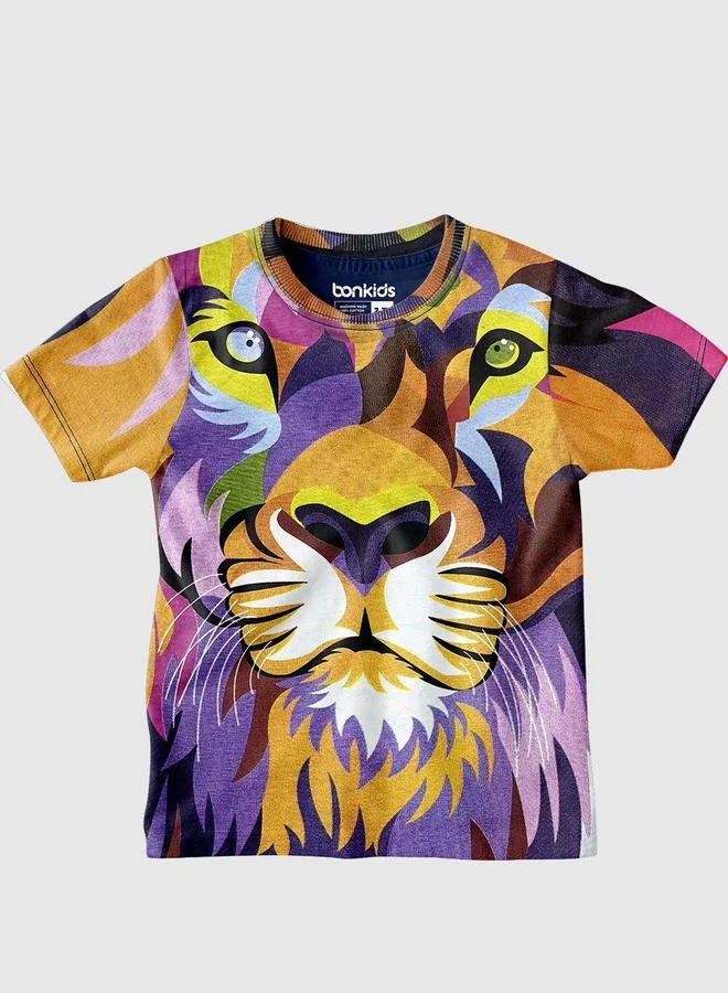 Bonkids Regular Printed Cotton T-Shirt Round Neck Flat Pull On 100 % Cotton