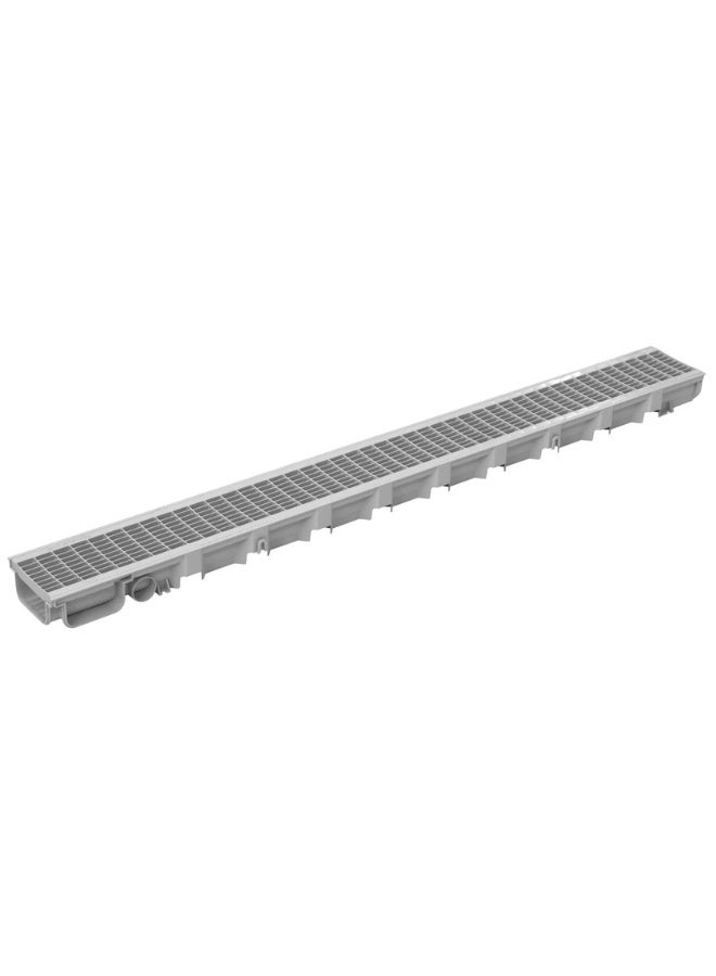 Dakota Full Plastic Gratting with Platic Body 100x10 cm | A-125 Load Class   for Kitchen, Water Rain Storm, Wet Room, Garden Area, Swimming Pool and all Indoor and Out Door Spaces (1Mtr Length ) 100x10 Poly Propline Plastic, Loading A-125(1.5 Ton)-Made in Italy| Grey Drain Grate. - Image 2