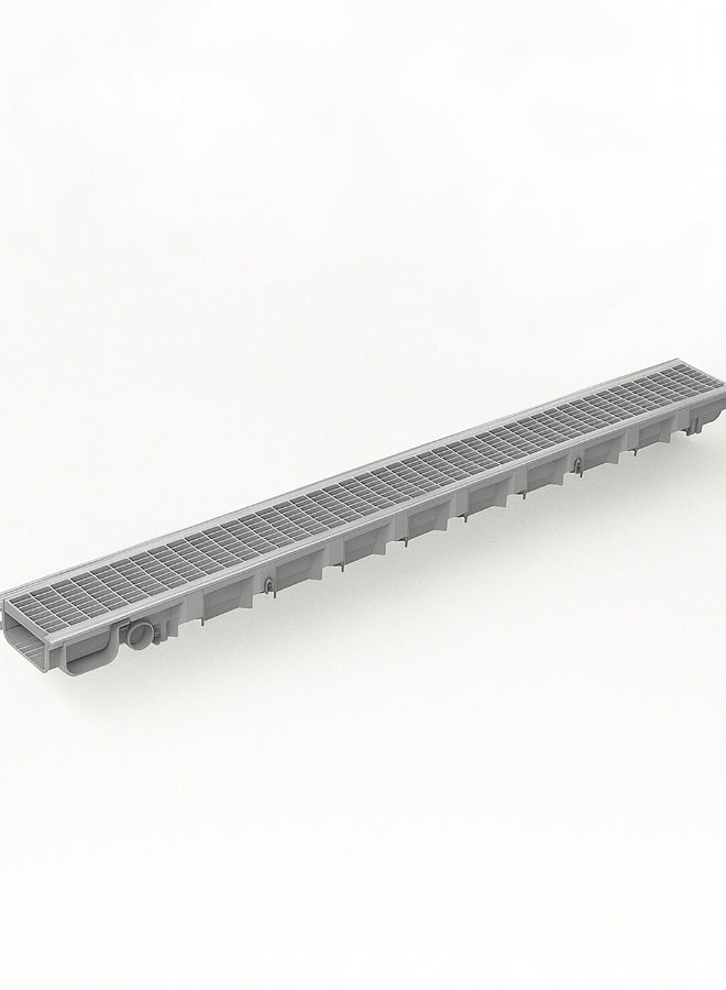 Dakota Full Plastic Gratting with Platic Body 100x10 cm | A-125 Load Class   for Kitchen, Water Rain Storm, Wet Room, Garden Area, Swimming Pool and all Indoor and Out Door Spaces (1Mtr Length ) 100x10 Poly Propline Plastic, Loading A-125(1.5 Ton)-Made in Italy| Grey Drain Grate. - Image 3