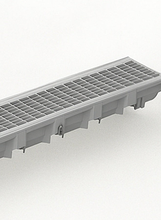 Dakota Full Plastic Gratting with Platic Body 100x10 cm | A-125 Load Class   for Kitchen, Water Rain Storm, Wet Room, Garden Area, Swimming Pool and all Indoor and Out Door Spaces (1Mtr Length ) 100x10 Poly Propline Plastic, Loading A-125(1.5 Ton)-Made in Italy| Grey Drain Grate. - Image 5