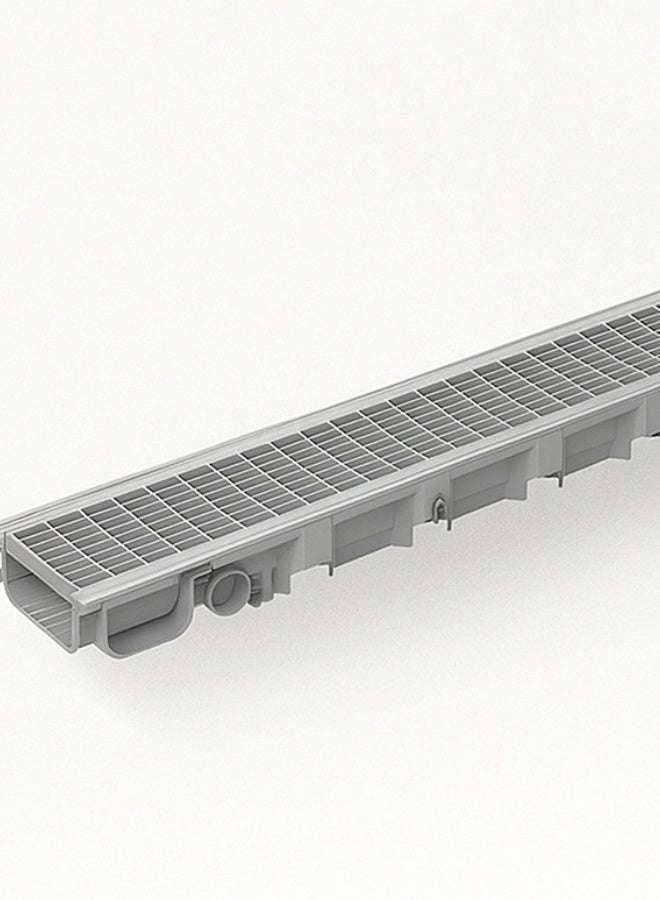 Dakota Full Plastic Gratting with Platic Body 100x10 cm | A-125 Load Class   for Kitchen, Water Rain Storm, Wet Room, Garden Area, Swimming Pool and all Indoor and Out Door Spaces (1Mtr Length ) 100x10 Poly Propline Plastic, Loading A-125(1.5 Ton)-Made in Italy| Grey Drain Grate. - Image 4