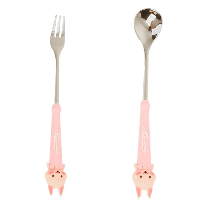 Pink Rabbit Cartoon Flatware Set 8 Piece Stainless Steel Spoon Fork Chopsticks - Image 2