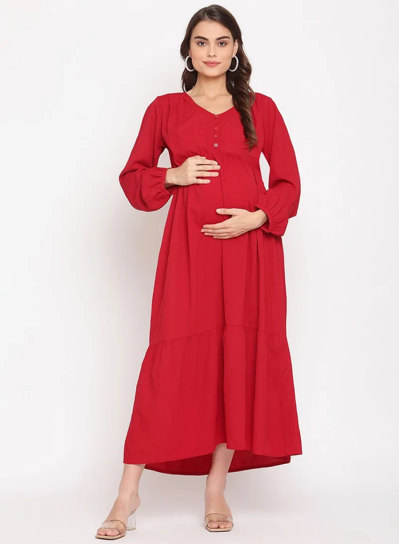 THE VANCA Tiered Button Detail Dress