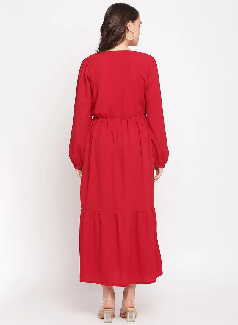 THE VANCA Tiered Button Detail Dress
