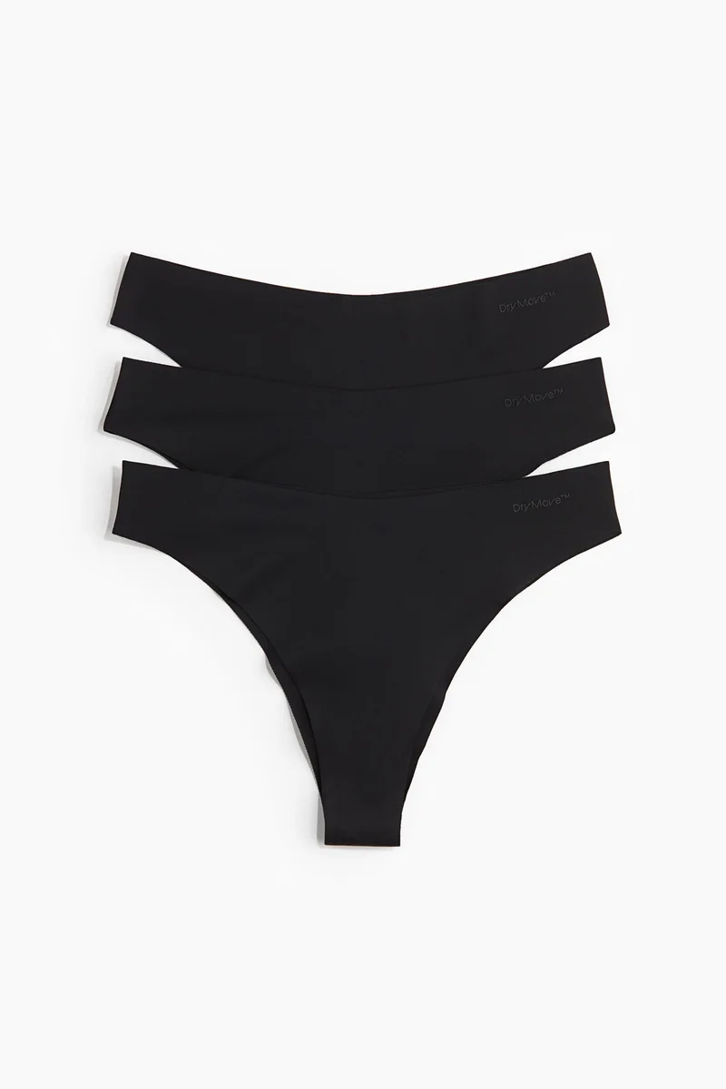 اتش اند ام سروال رياضي بقصة برازيلية من نسيج دراي موف- عبوة من 3 قطع