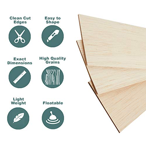 Craftiff 12 Sheets 8x4 Inch Unfinished Balsa Wood Sheets Thick for Crafts Hobby- 2mm Thick by Craftiff - Image 5