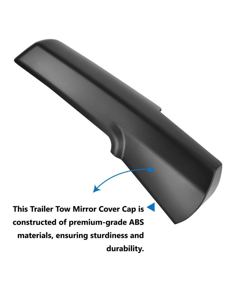 TOP-MAX RAM Trailer Tow Mirror Cover Front Arm Driver Left Side Mirror Cap Replacement for Dodge RAM 2014-2019 1500 2500 3500, Replace 68263393AA - Image 5