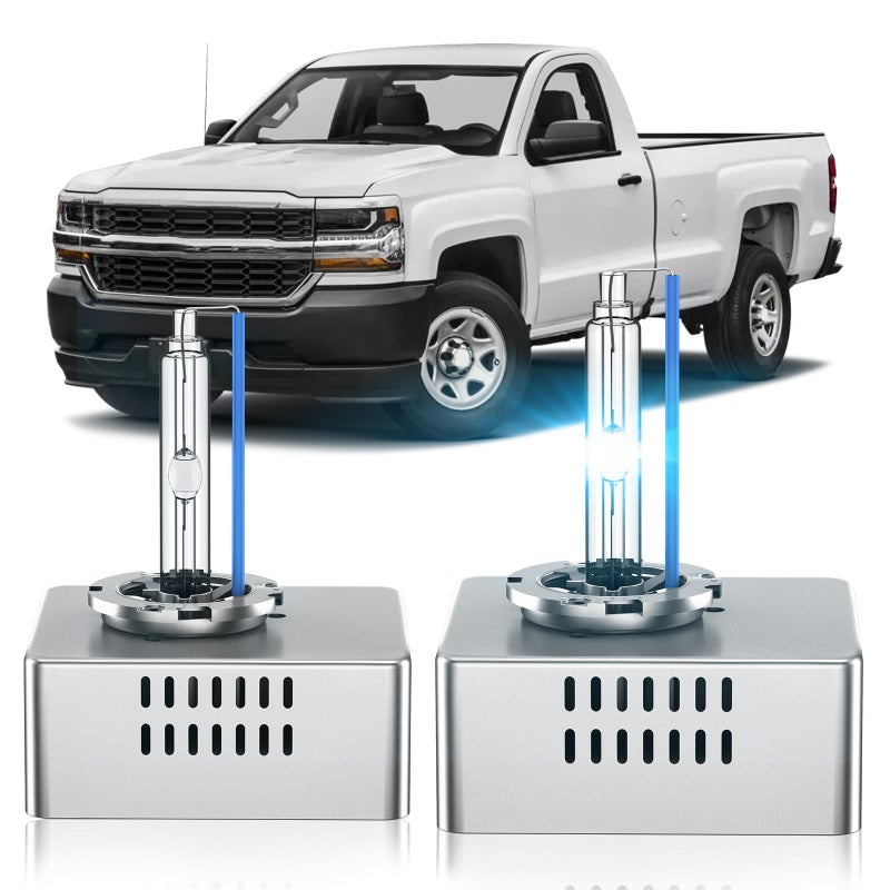 SENROBO Fit for Chevrolet 20162018 Chevy Silverado 1500 LT LTZ LS WT 20182021 Chevy Equinox D5S HID Xenon Headlight Bulbs 350 Brightness High Low Beam Light Bulb 8000K White Blue Pack of 2 - Image 2