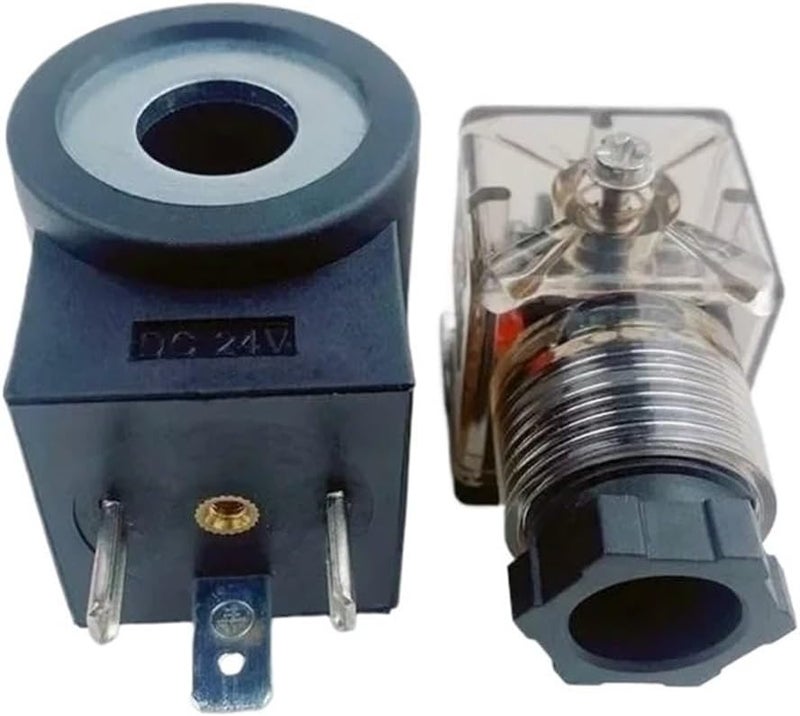 ملف صمام الملف اللولبي للرفع الهيدروليكي، الفتحة الداخلية 13، الارتفاع 37، AC220V 110V DC24V 12V مع سلك (مع كابل DC24V)