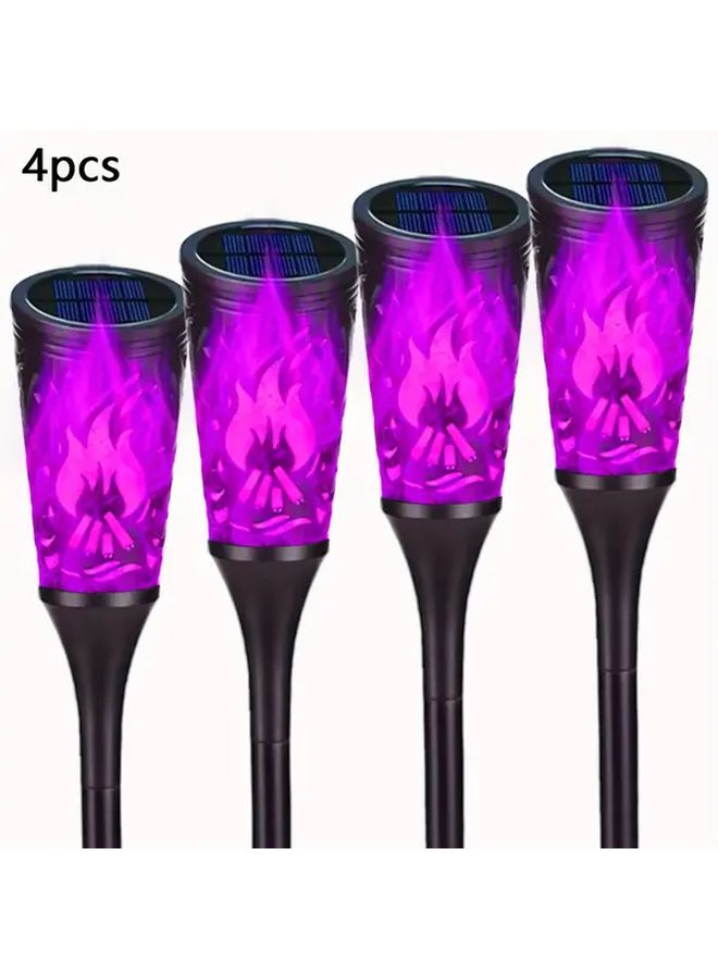 4 عبوات أضواء الشعلة الشمسية الأرجوانية لتزيين الحدائق والمناظر الطبيعية الخارجية - Image 1