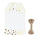 G2PLUS Foil Gold Dots Gift Tags 50 Pcs White Paper HangTags with String Metallic Gold Dots Present Tags Personalized Blank Labels for Wedding Birthday Party Favors 334216 - Image 1