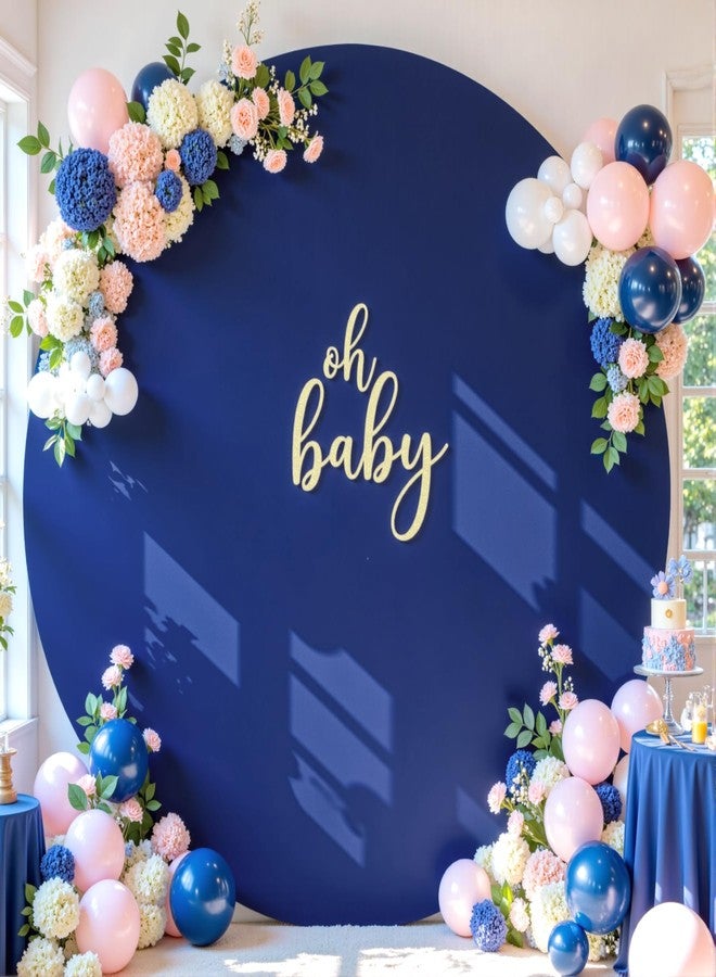 Suppromo 7.2 FT Navy Blue Round Backdrop Cover for Circle Balloon Arch Stand Stretchy Circle Arch Backdrop Covers for Wedding Arch Baby Shower Birthday Party Photo Shoot Photography Arch Background Decorations - Image 2
