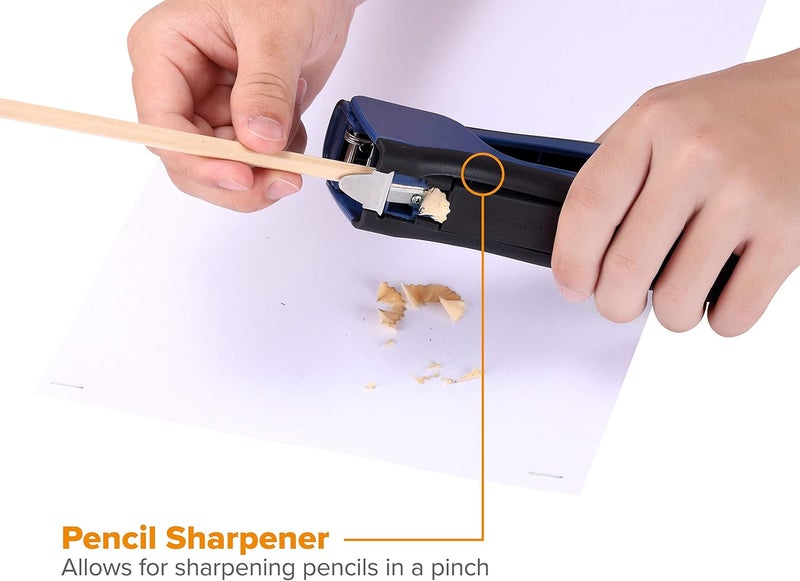 Bostitch Office Dynamo Stand-Up Stapler with Built-in Pencil Sharpener, Staple Remover and Staple Storage, Navy Blue (KT-B696-BLUE) KSA standard compatible design - Image 2