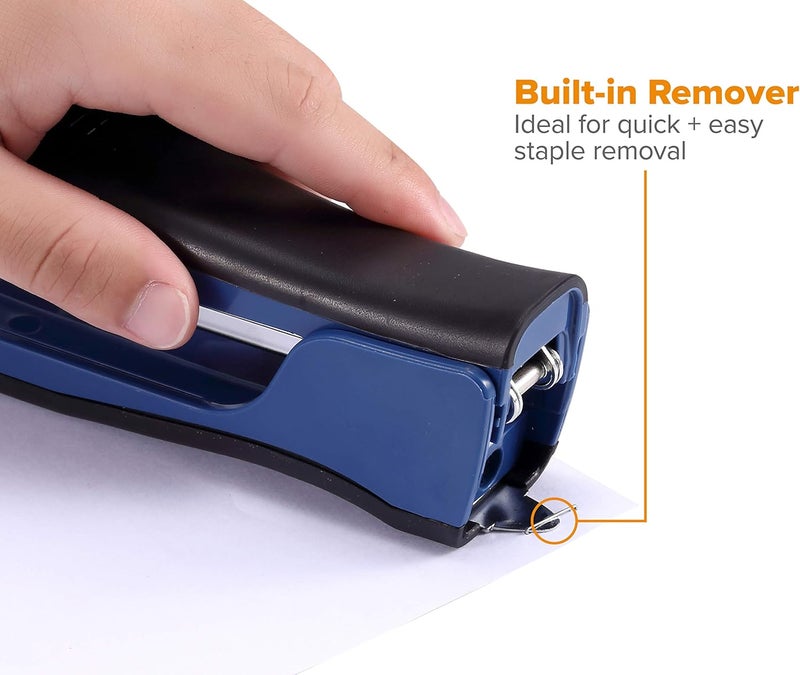 Bostitch Office Dynamo Stand-Up Stapler with Built-in Pencil Sharpener, Staple Remover and Staple Storage, Navy Blue (KT-B696-BLUE) KSA standard compatible design - Image 3