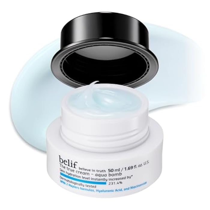 belif Aqua Bomb – Daily Niacinamide Hydrating Moisturizer, Lightweight Plumping Facial Cream with Hyaluronic Acid & Squalane, Cooling Effect, Anti-Aging, Korean Skincare, 1.68 fl oz (50ml) - Image 1