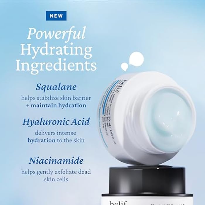 belif Aqua Bomb – Daily Niacinamide Hydrating Moisturizer, Lightweight Plumping Facial Cream with Hyaluronic Acid & Squalane, Cooling Effect, Anti-Aging, Korean Skincare, 1.68 fl oz (50ml) - Image 3