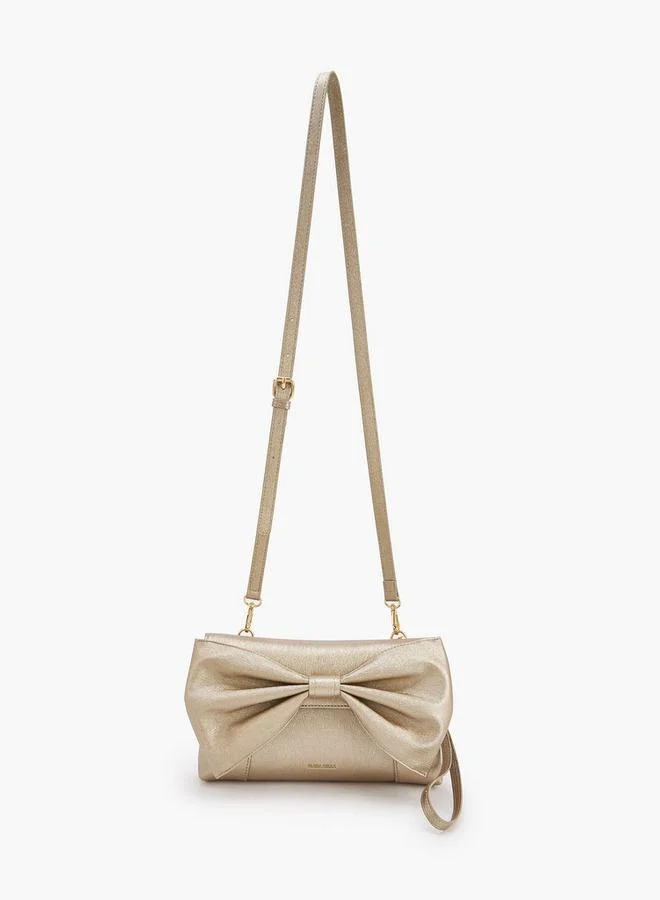 Flora Bella By Shoexpress Bow Accent Clutch With Detachable Strap Ramadan Collections