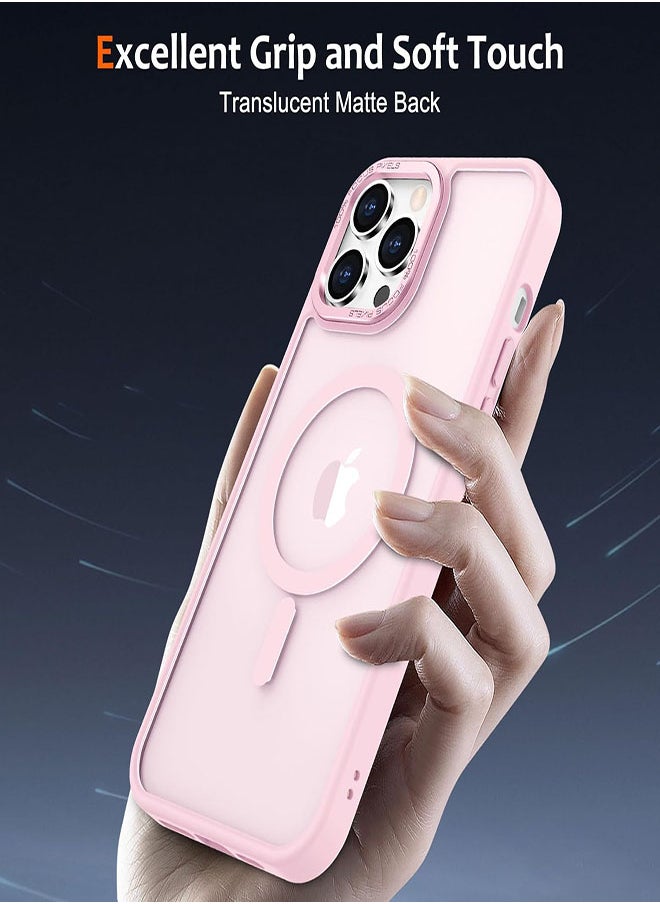 Generic - Case BENTOBEN Magnetic Iphone 13 Pro Max, Compatible with Wireless Charger and Magsafe Card Wallet, Simple Clear Shockproof Drop Resistant Anti-Fingerprint Case Compatible with Iphone 13 Pro Max - Pink - Image 1