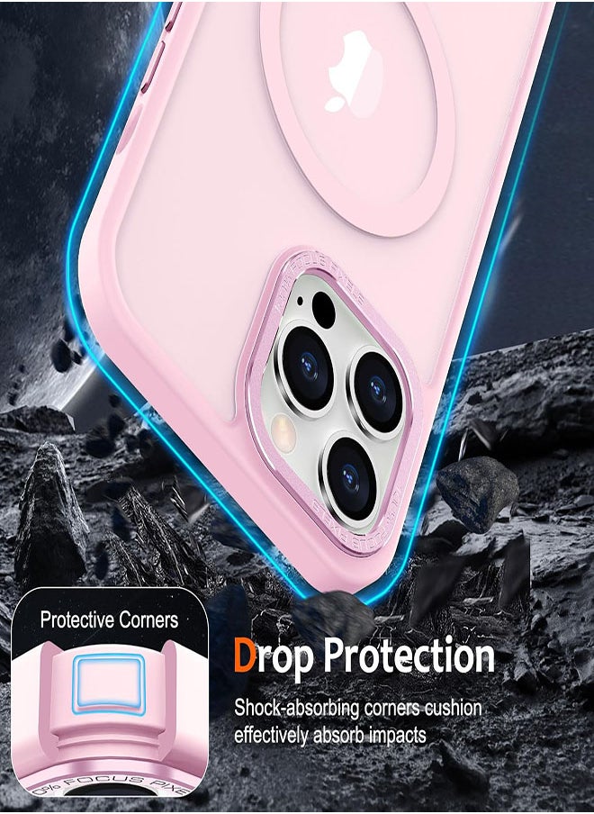 Generic - Case BENTOBEN Magnetic Iphone 13 Pro Max, Compatible with Wireless Charger and Magsafe Card Wallet, Simple Clear Shockproof Drop Resistant Anti-Fingerprint Case Compatible with Iphone 13 Pro Max - Pink - Image 1