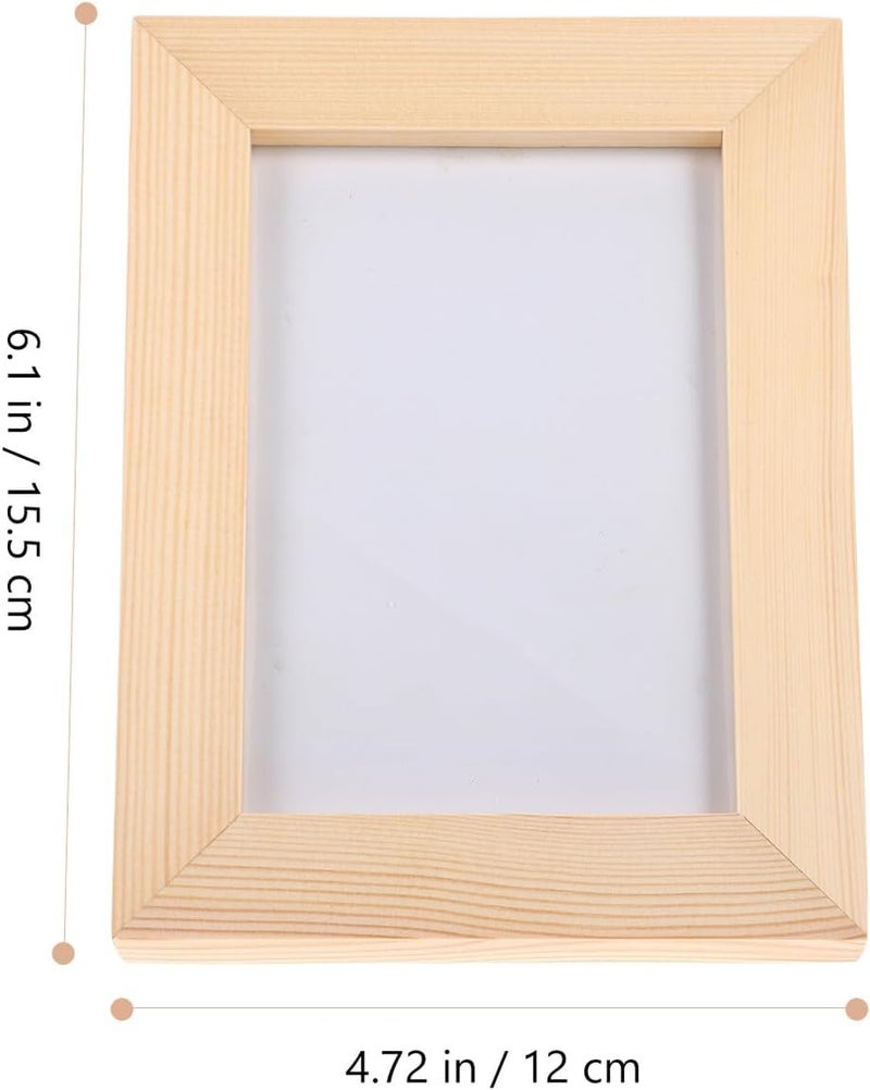 6pcs 5-inch Solid Wood Picture Photo Frames Set, Natural Wood Desk and Wall Mount Photo Holders for Home Décor and Tabletop Display - Image 2