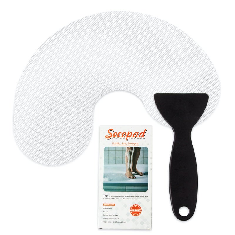 Secopad NonSlip Bathtub Stickers 24PCS Safety Bathroom Tubs Showers Treads Adhesive Decals Scraper