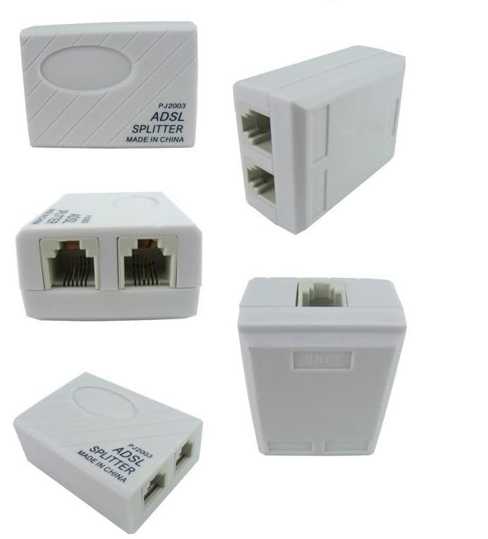 KEBILSHOP ADSL/VDSL Broadband Splitter | RJ11 6P2C Landline Telephone & Modem Internet Filter | Dual Female Jack Adapter | 2 Pack APDT Splitter - Image 4