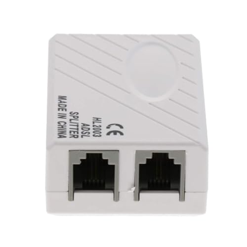 KEBILSHOP ADSL/VDSL Broadband Splitter | RJ11 6P2C Landline Telephone & Modem Internet Filter | Dual Female Jack Adapter | 2 Pack APDT Splitter - Image 2