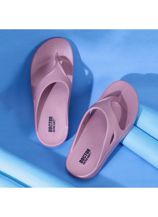 DOCTOR EXTRA SOFT - DOCTOR EXTRA SOFT Women's Classic Ultra Soft Flip Flops/Slippers With Cushion Footbed For Adult | Comfortable & Light Weight| Stylish & Anti-Skid| Waterproof & Slip-On For Ladies/Girls D-510, Onion - Image 1