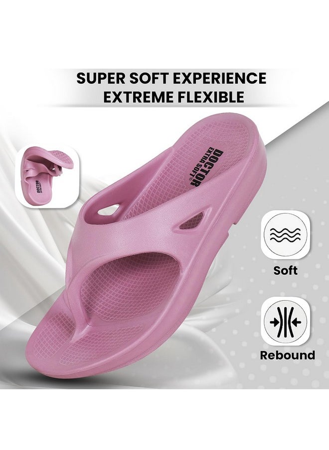 DOCTOR EXTRA SOFT - DOCTOR EXTRA SOFT Women's Classic Ultra Soft Flip Flops/Slippers With Cushion Footbed For Adult | Comfortable & Light Weight| Stylish & Anti-Skid| Waterproof & Slip-On For Ladies/Girls D-510, Onion - Image 1