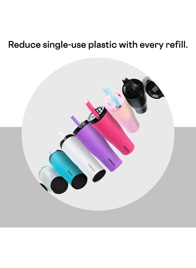 CORKCICLE كوب كوركسيكل جو XL معزول مع غطاء وقشة، لون صخور النهر، 30 أونصة – زجاجة ماء قابلة لإعادة الاستخدام تحافظ على المشروبات باردة لمدة 12 ساعة – كوب صديق لحامل الأكواب، تصميم مانع للتسرب - Image 5