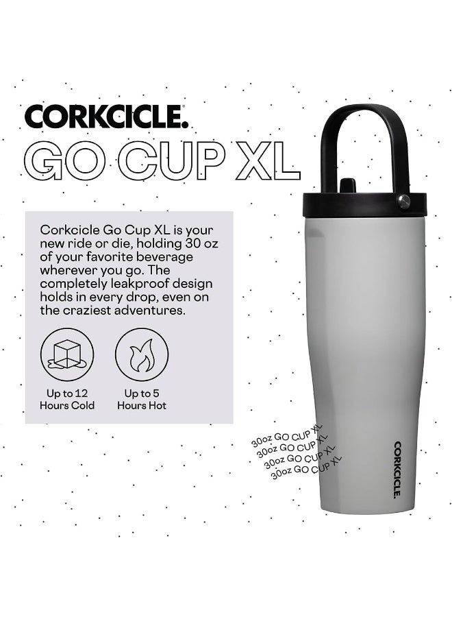 CORKCICLE كوب كوركسيكل جو XL معزول مع غطاء وقشة، لون صخور النهر، 30 أونصة – زجاجة ماء قابلة لإعادة الاستخدام تحافظ على المشروبات باردة لمدة 12 ساعة – كوب صديق لحامل الأكواب، تصميم مانع للتسرب - Image 2