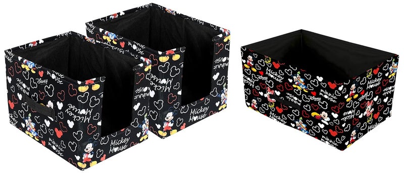 Kuber Industries Disney Mickey Print NonWoven Rectangular Fabric Foldable Cloth Storage Boxes Organizer for Wardrobe Disney Mickey Print Non Woven Fabric Replacement Rectangular Drawer - Image 1