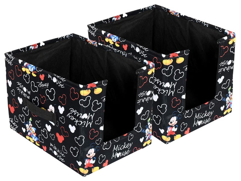 Kuber Industries Disney Mickey Print NonWoven Rectangular Fabric Foldable Cloth Storage Boxes Organizer for Wardrobe Disney Mickey Print Non Woven Fabric Replacement Rectangular Drawer - Image 2