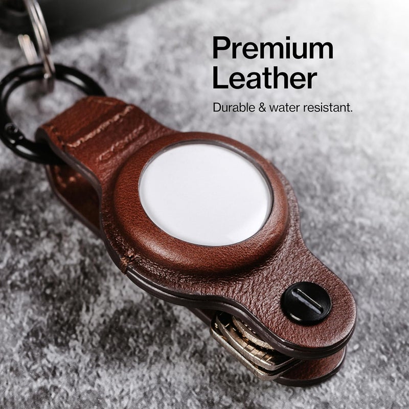 KeySmart Air - Compact Key Holder for AirTag with Keyring, Brown - Image 5