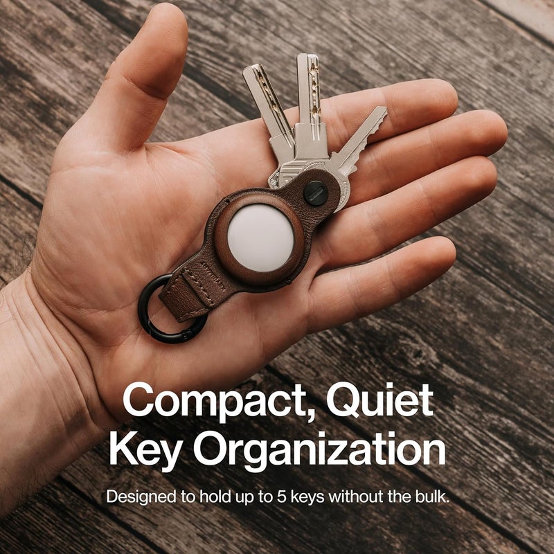 KeySmart Air - Compact Key Holder for AirTag with Keyring, Brown - Image 3