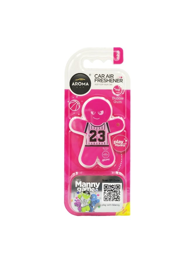 Aroma Car Freshener, Manny Bubble Gum Scent, Pink Basketball Design, Safe for Pregnant Women/Babies, Eco-friendly, Long Lasting Polymer Air Deodorizer for Car AC Vent Grills, Non-Toxic, Spill-Proof - Image 2