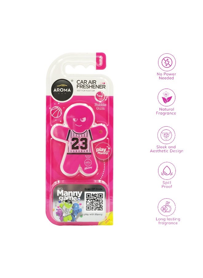 Aroma Car Freshener, Manny Bubble Gum Scent, Pink Basketball Design, Safe for Pregnant Women/Babies, Eco-friendly, Long Lasting Polymer Air Deodorizer for Car AC Vent Grills, Non-Toxic, Spill-Proof - Image 4