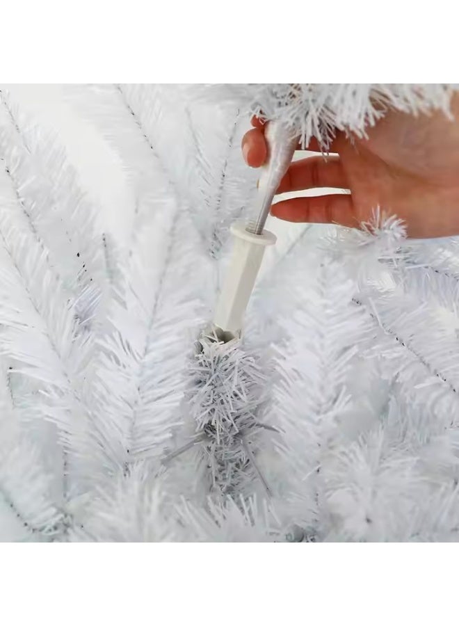 Y&D White Artificial Christmas Tree With 9 metres LED Lights 150cm for Home Decor - Image 4