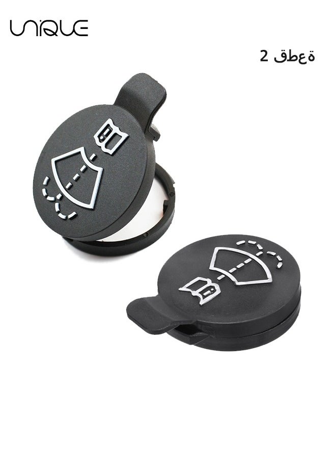 Unique Windshield Wiper Washer Fluid Reservoir Tank Bottle Cap - Replacement for Chevrolet for Buick LaCrosse for Cadillac CTS - Pack of 2 Black (Exact Fit)  - Image 1