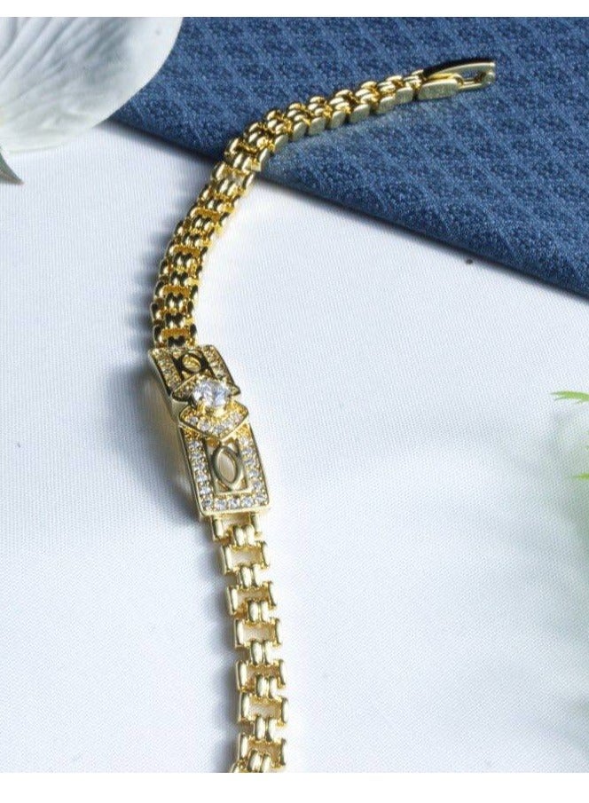 R-A68 سوارة نسائية عصرية مطلية بالذهب عيار 21 - Image 2