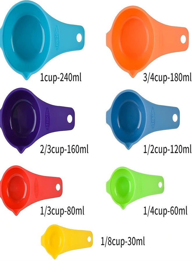 Hotsyang Plastic Measuring Cups and Spoons Set 15, Metric & US Pink Measuring Cups and Spoons for Kitchen & Baking, 7 Measure Cup & 7 Measure Spoon with Leveler for Dry & Liquid - Image 2