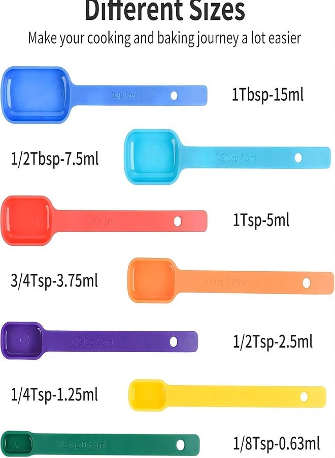 Hotsyang Plastic Measuring Cups and Spoons Set 15, Metric & US Pink Measuring Cups and Spoons for Kitchen & Baking, 7 Measure Cup & 7 Measure Spoon with Leveler for Dry & Liquid - Image 3