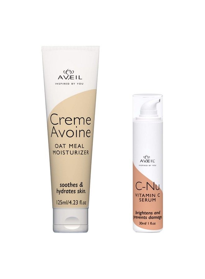 AVEIL Creme Avoine Moisturiser 125 Ml & Cnu Vitamin C Serum 30 Ml Combo Pack; For Soothing & Hydrating; For Radiant Glowing Skin & Effective Skin Brightening; For All Skin Types; Combo Pack - Image 1